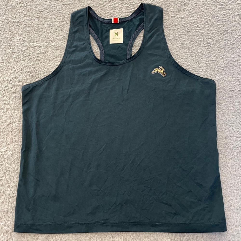 Tracksmith Twilight Tank Top Womens Medium Blue Cropped Racerback Running Mesh